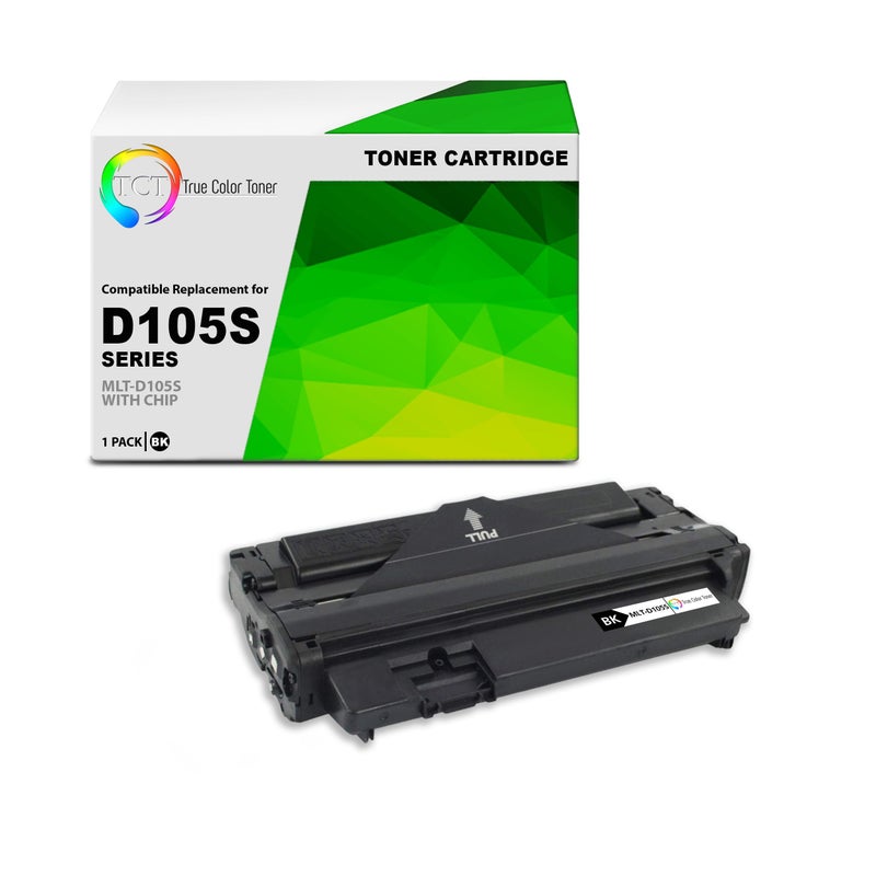TCT D105S Toner Cartridge - Premium Compatible Replacement for Samsung MLT-D105S Black Works with Samsung ML-1910 1911 1915 2525 2545 2525W 2526 Printers (1,500 Pages) - Image 1